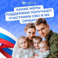 Меры поддержки участникам СВО и членам их семей.